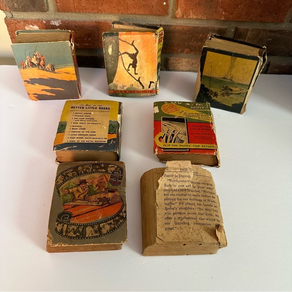 Vtg 7Pc Lot Big Little Book Dick Tracy Tarzan Foreign Legion Mac Of The Marines - Picture 2 of 11